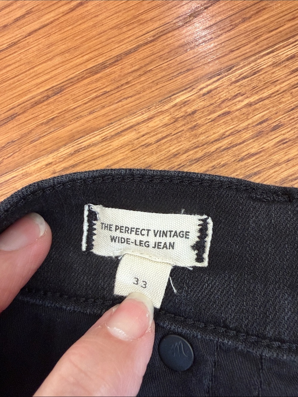 Madewell Perfect Vintage Wide-Leg Jeans Size 33 Black High Rise - Picture 8 of 12